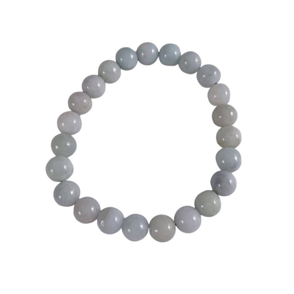 Faux Gemstone Bracelet NEW Aquamarine Blue -8mm Bead Bracelet Stretchy Unbranded
